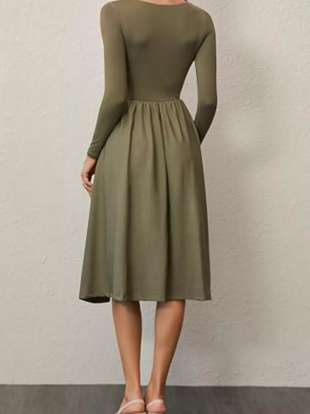 Square Neck Long Sleeve Midi Dress, image 20