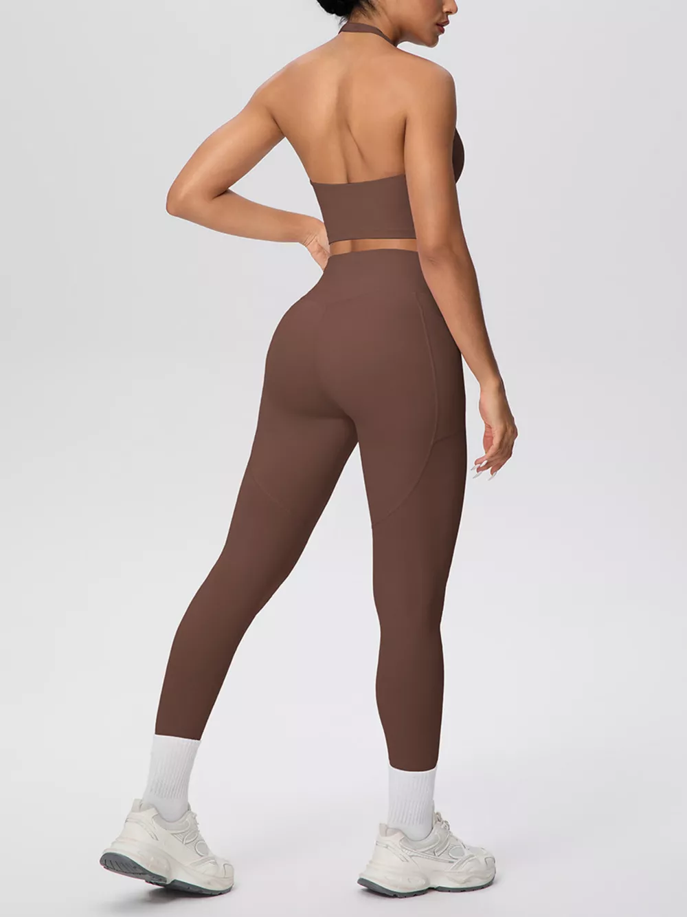 Halter Neck Crop Top and High-Waisted Leggings Active Set, image 7
