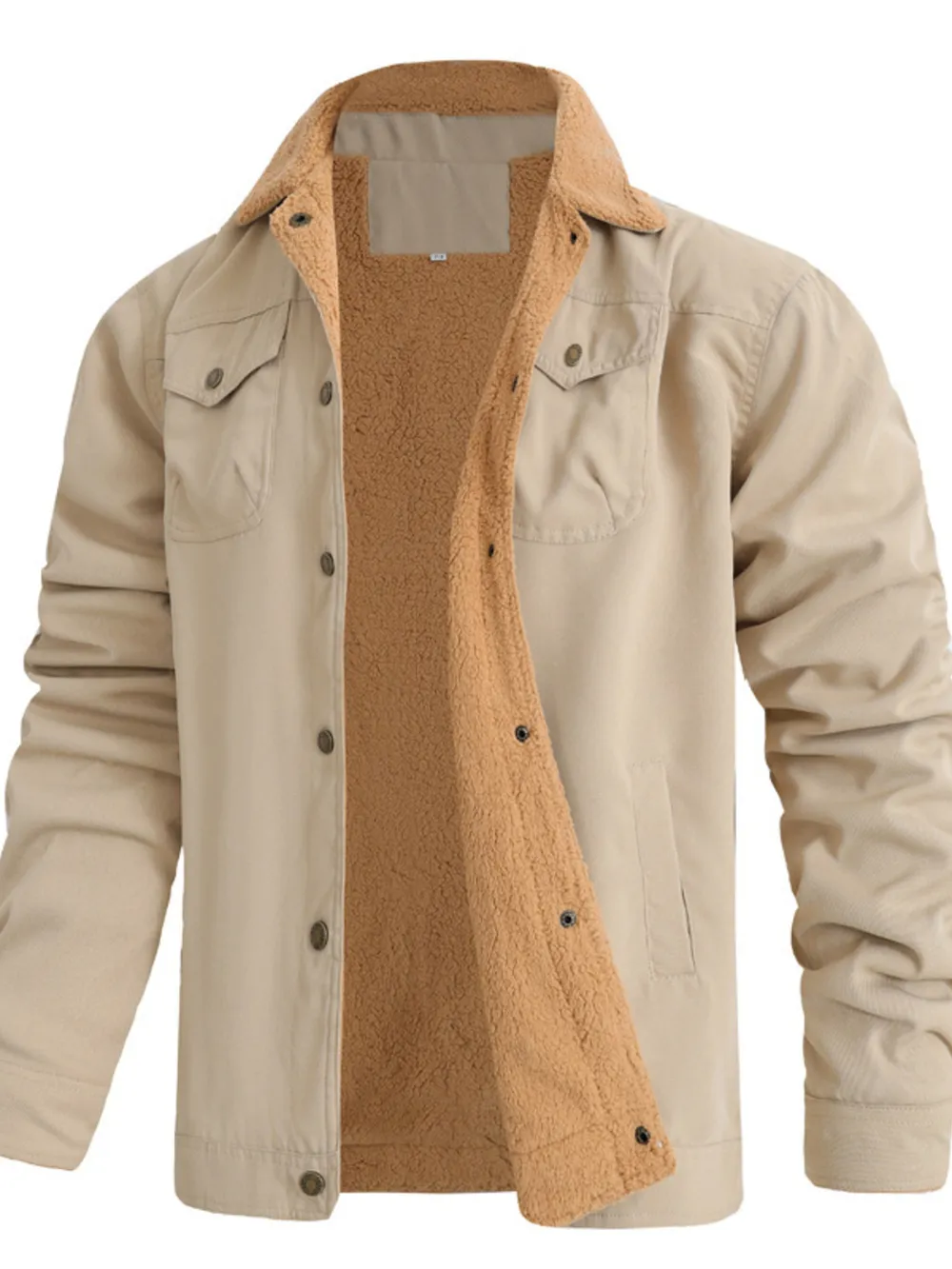 Men's Full Size Sherpa Lined Long Sleeve Jacket Plus Size, image 7