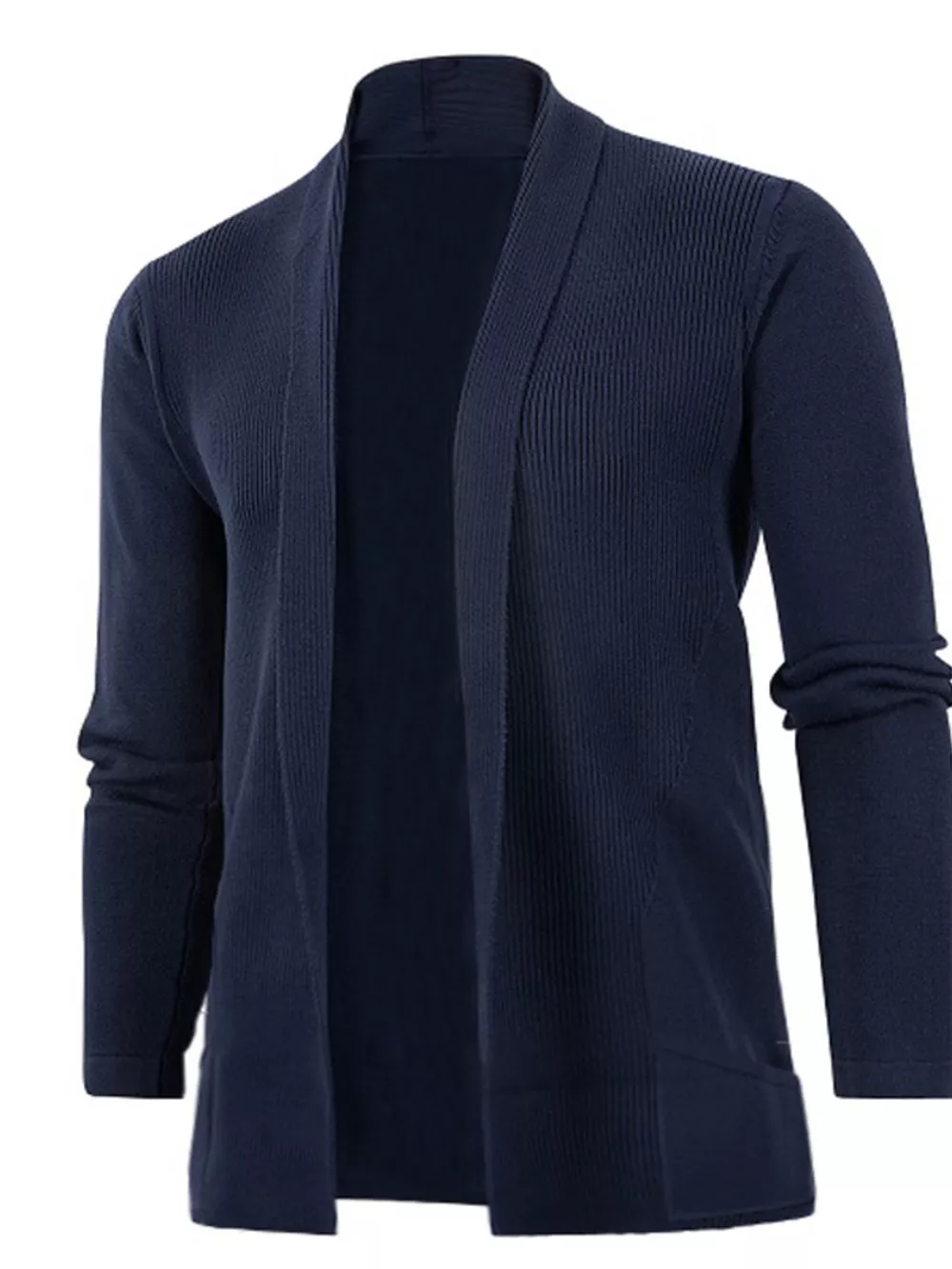 Men's Plus Size Long Sleeve Open Front Cardigan, image 3