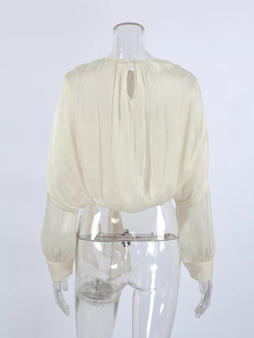 Tie-Front Detail Long Sleeve Blosue, image 9