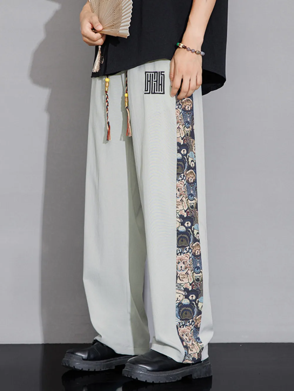 Men's Full Size Printed Side Stripe Loose Pants Plus Size, image 7