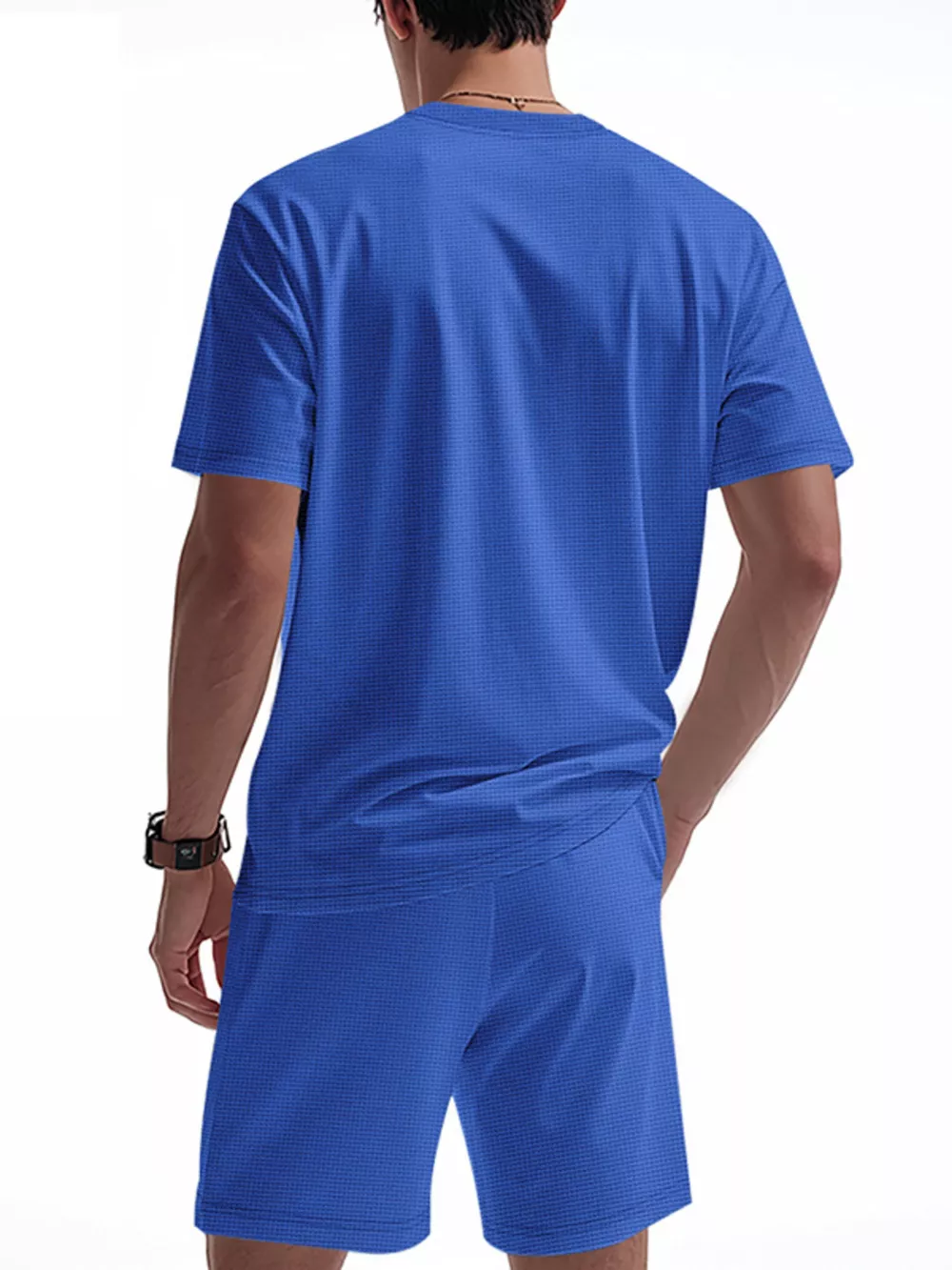Men's Full Size Casual Short Sleeve Top & Shorts Set Plus Size, image 4