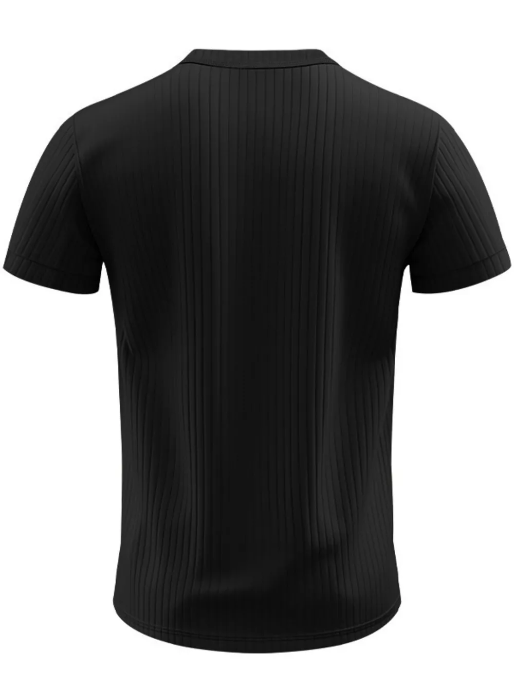 Men's Full Size Casual Ribbed Henley T-Shirt Plus Size, image 6