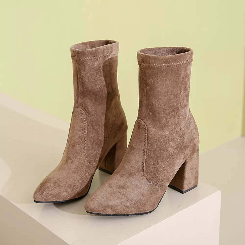 Point Toe Block Heels Boots, image 5