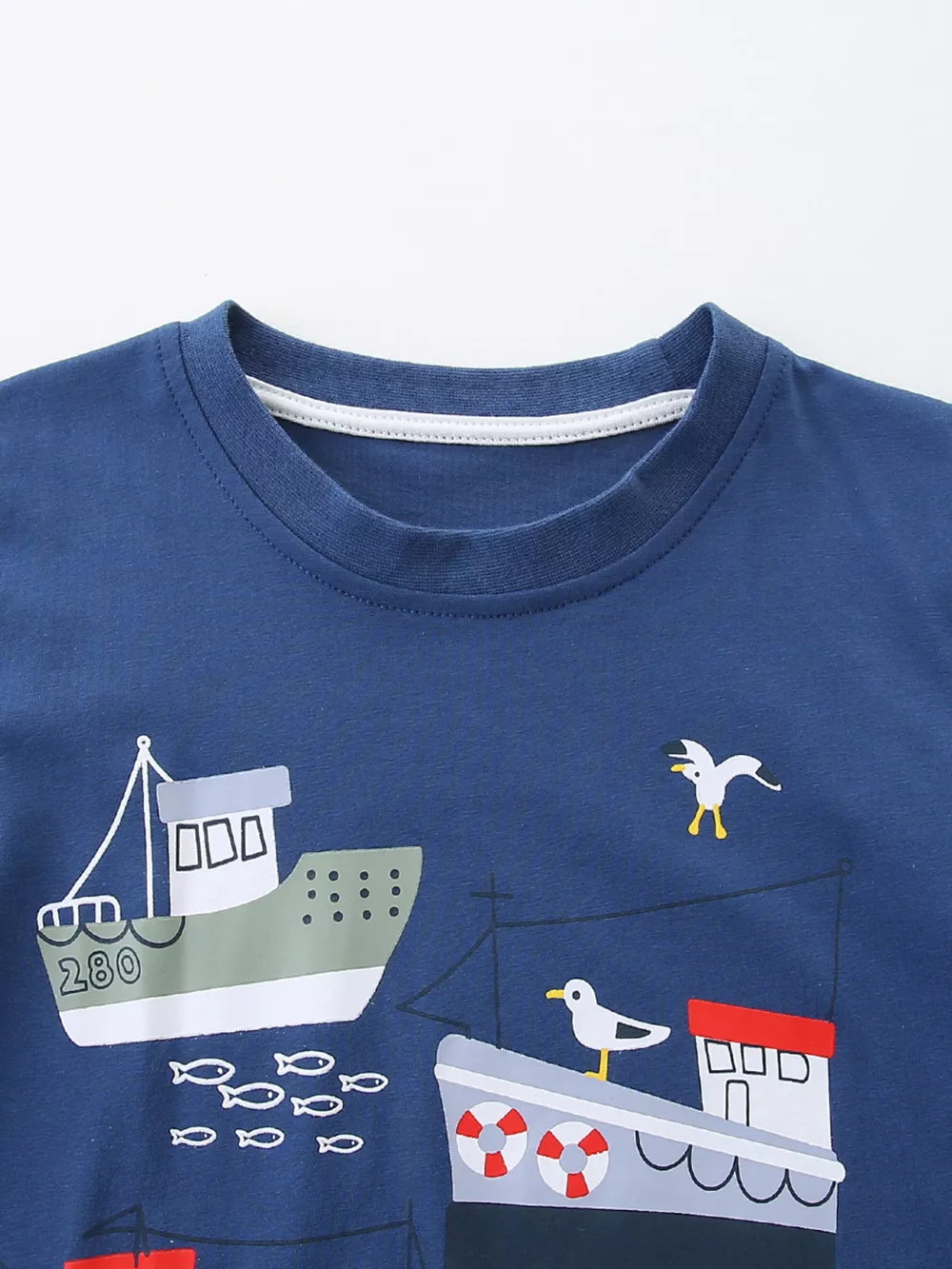 Children's Nautical Boat Print Crew Neck T-Shirt, image 2