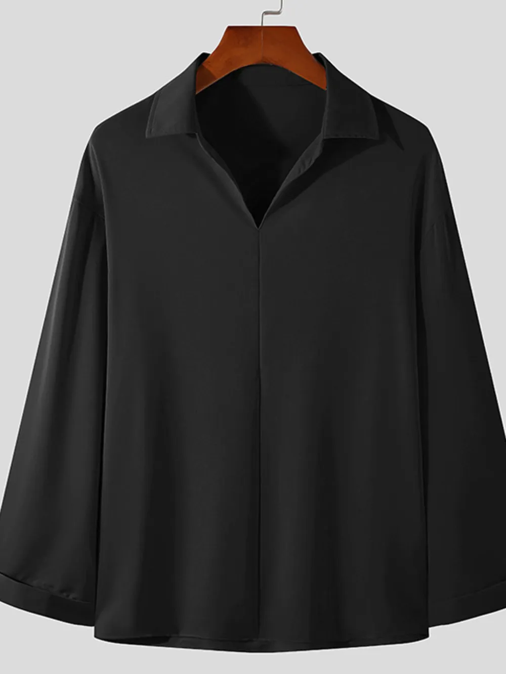 Men's Full Size Collared Neck Long Sleeve Shirt Plus Size, image 4