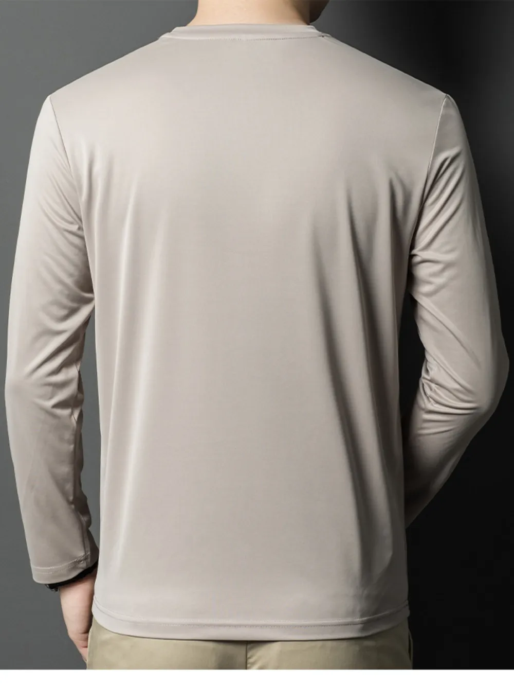 Men's Plus Size Round Neck Long Sleeve T-Shirt, image 4