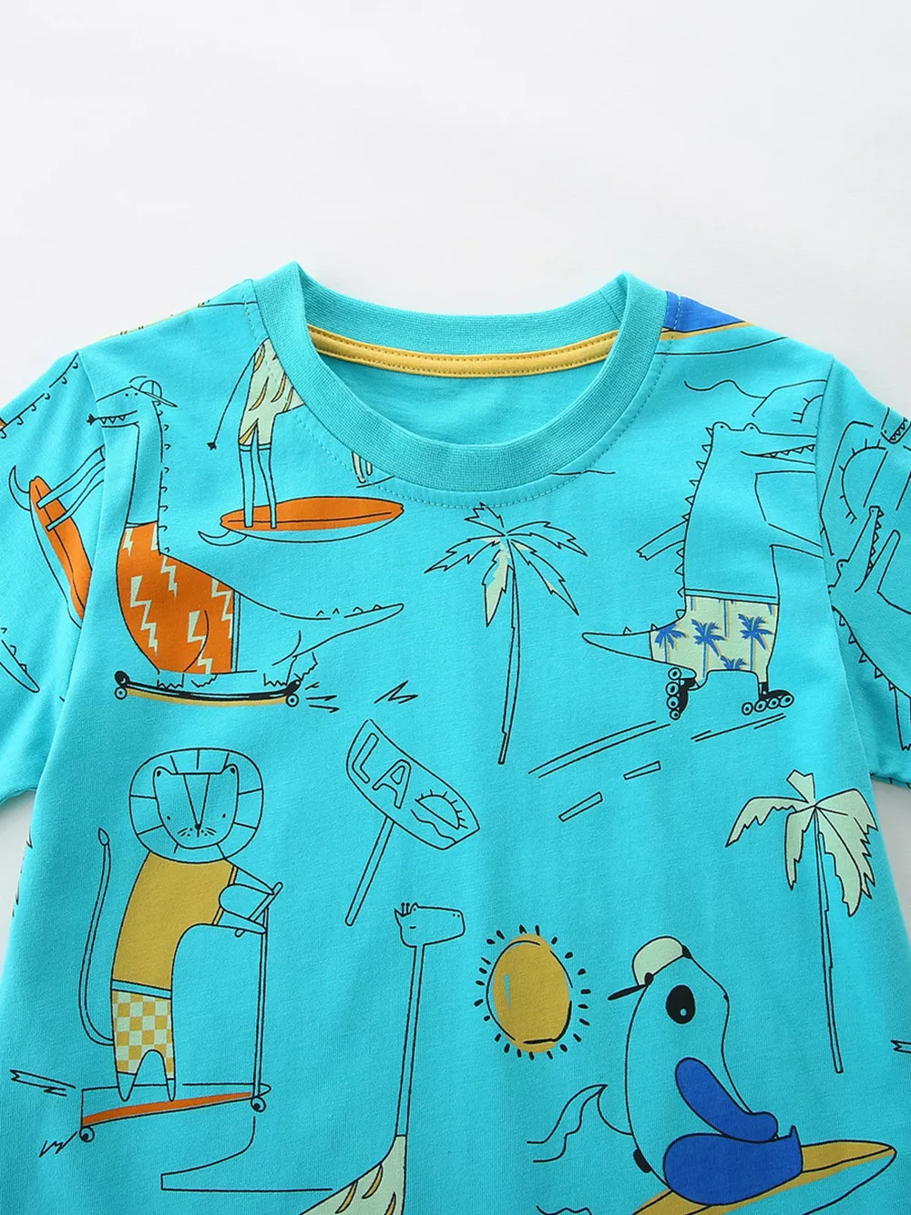 Children's Cartoon Print Crew Neck Short Sleeve Tee, image 3