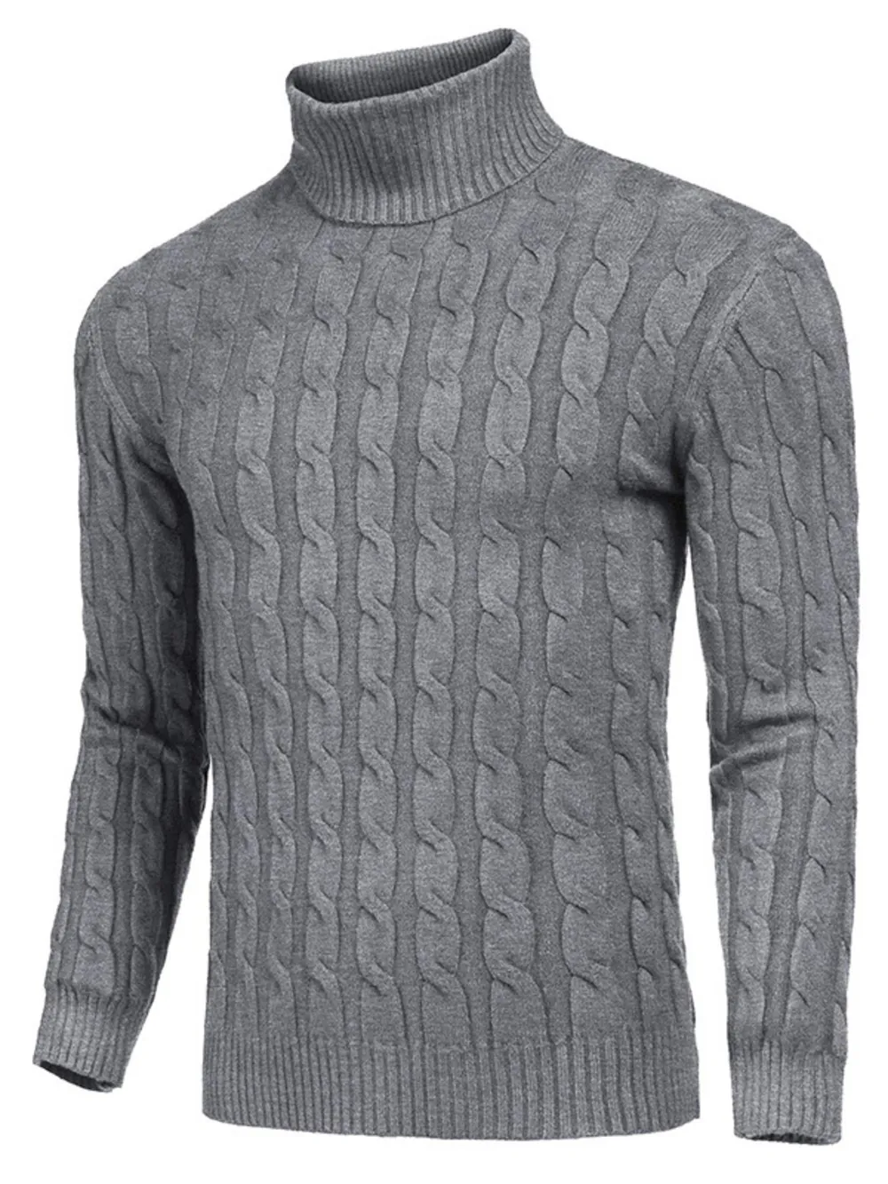 Men's Cable Knit Turtleneck Sweater, image 12
