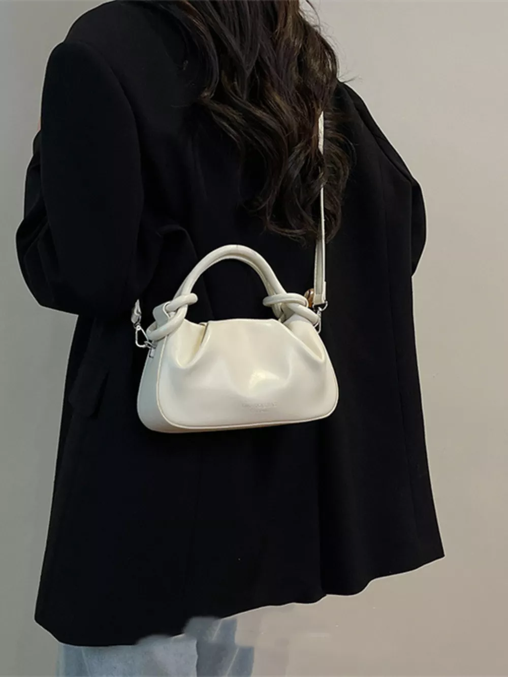 Knot Handle Ruched Crossbody Bag, image 5
