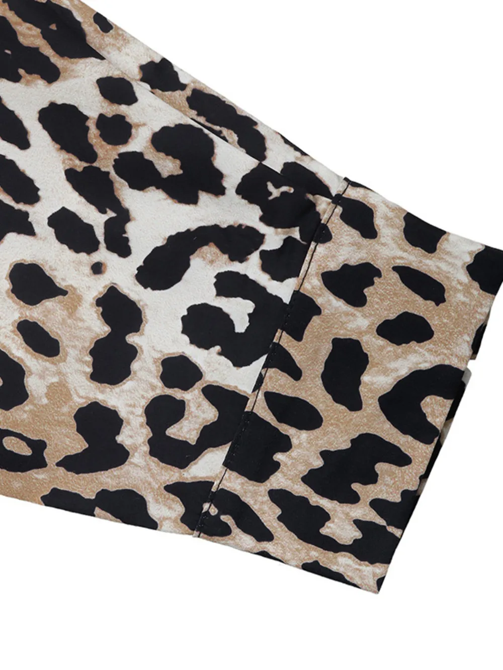Leopard Print Long Sleeve Mock Neck Mini Dress, image 9