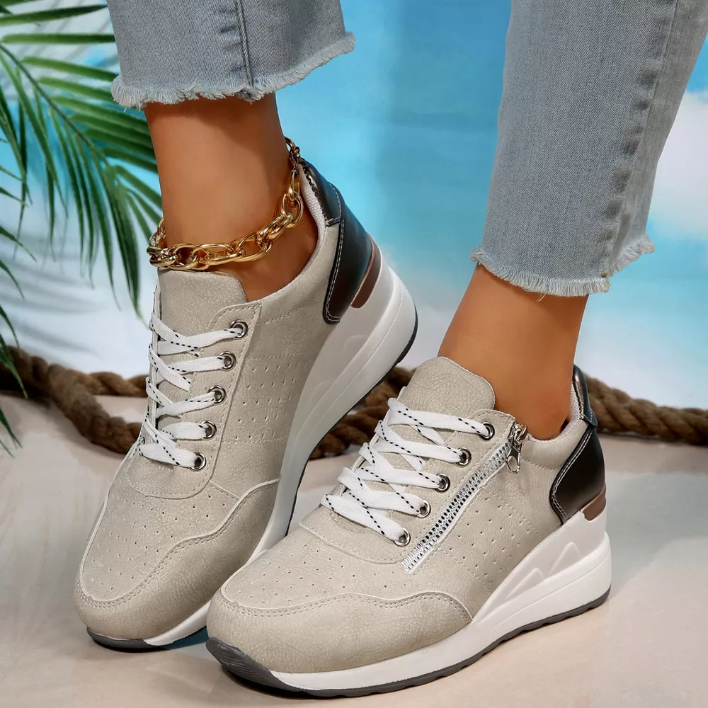 Lace Up Wedge Sneakers, image 7