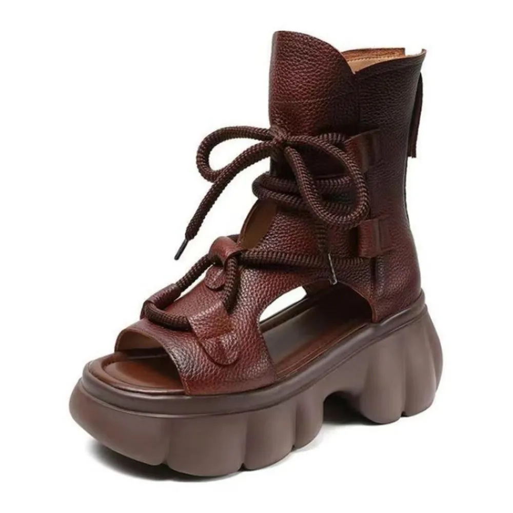 Chunky Platform Lace-Up Sandals, image 5