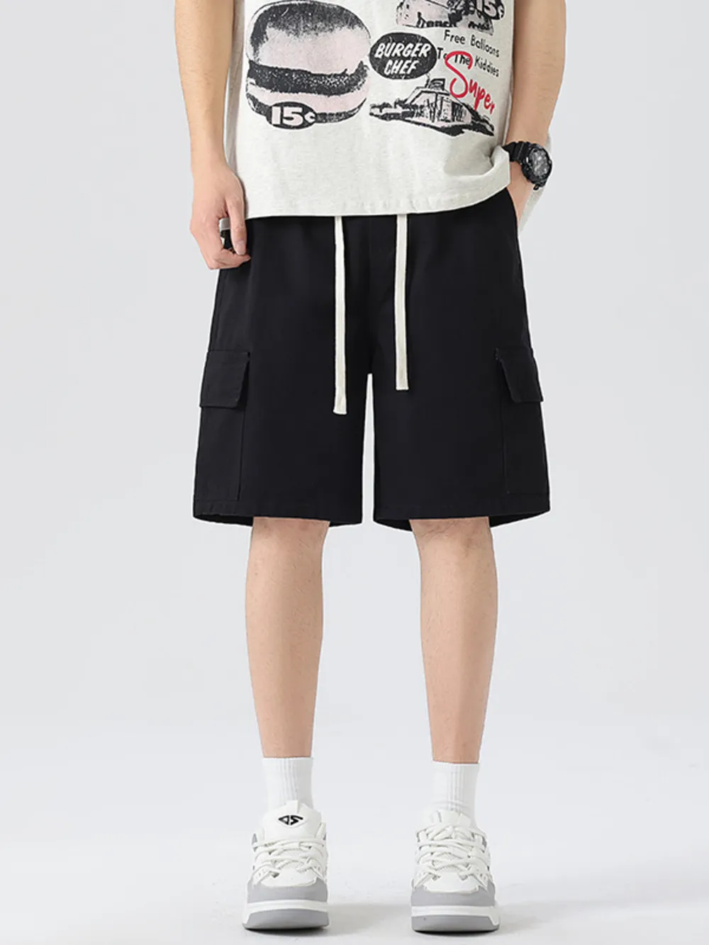 Men's Full Size Drawstring Loose Fit Shorts Plus Size, image 11