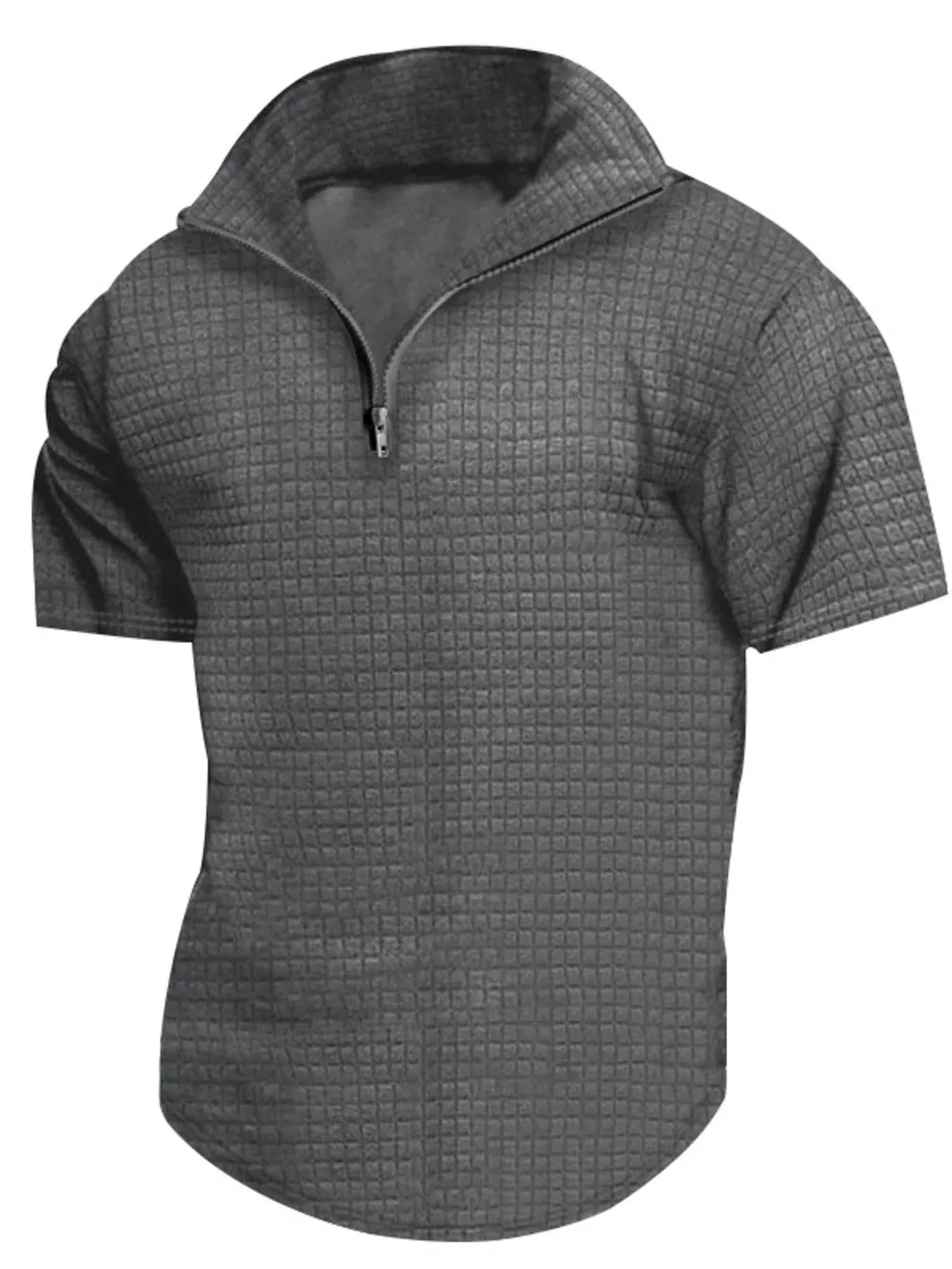Men's Full Size Zip Collar Short Sleeve Polo Plus Size, image 6