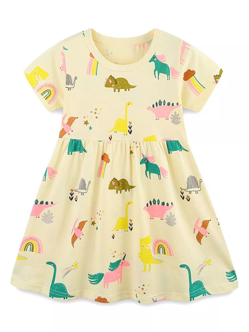 Children's Cartoon Dinosaur Print Casual Dress, image 2