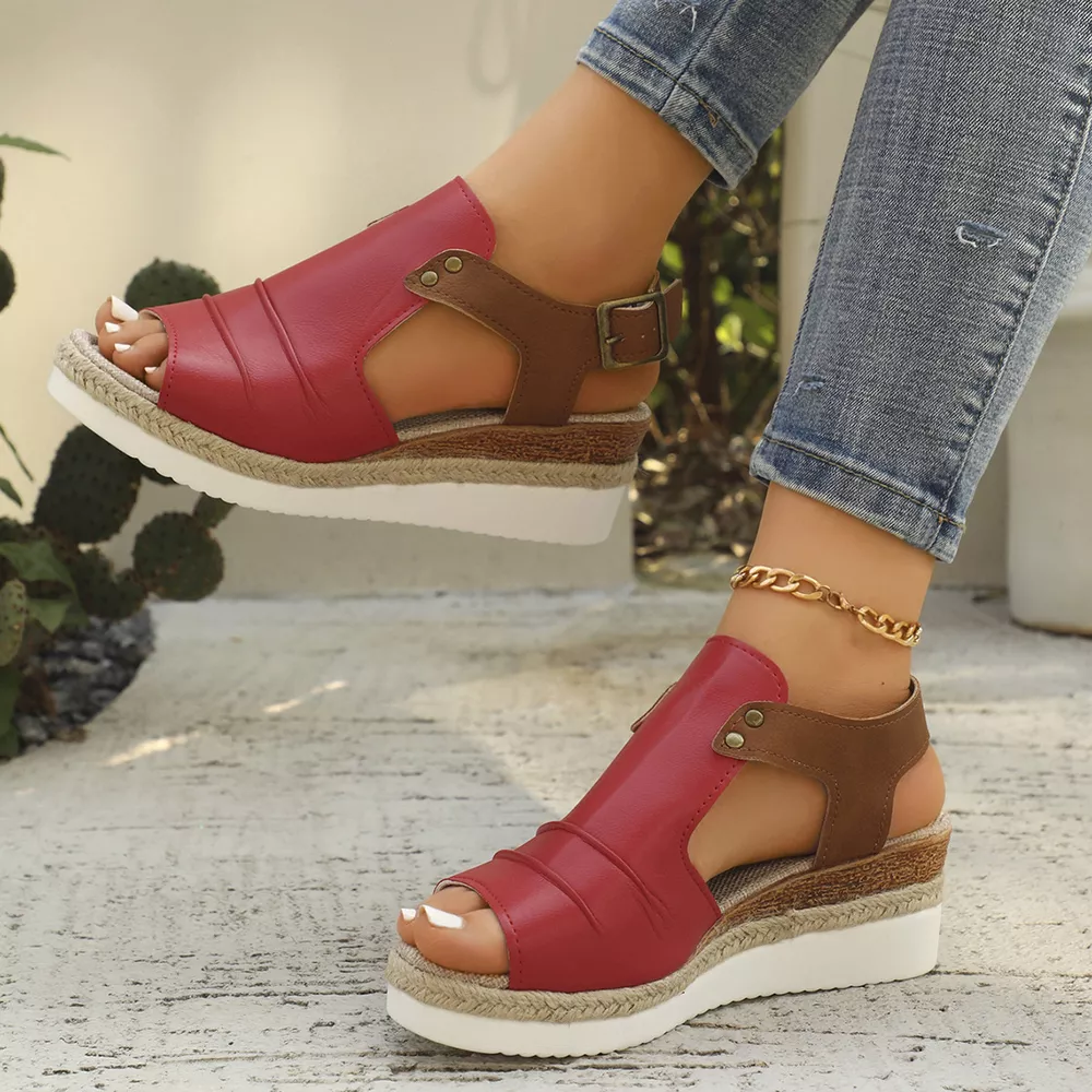 Peep Toe Wedge Sandals, image 2