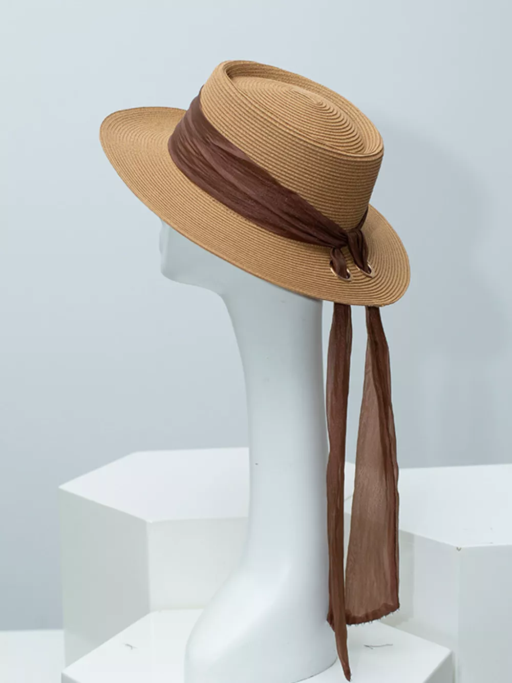 Ribbon Accent Straw Sun Hat, image 3
