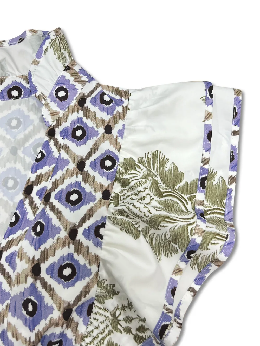 Printed Notched Ruffled Cap Sleeve Dress, image 10