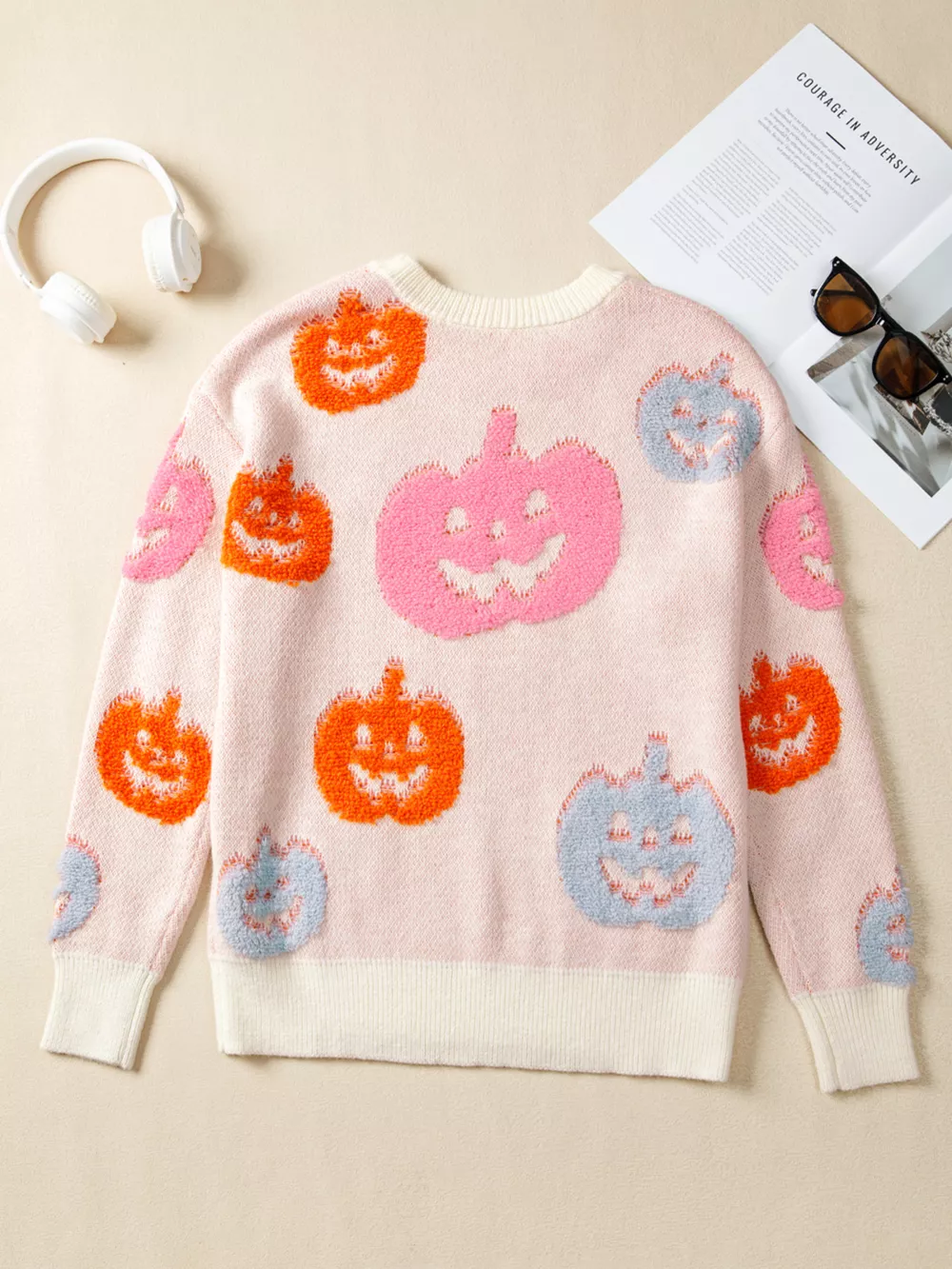 Halloween Cute Pumpkin Pattern Sweater, image 6