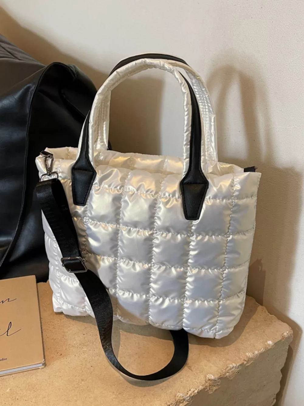 Bubble Textured Tote Crossbody Bag, image 9