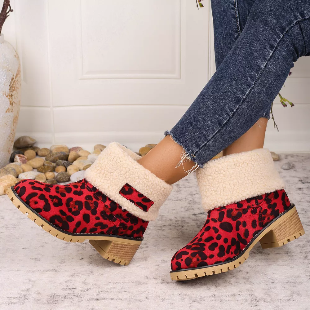 Leopard Print Plush Lined Boots, image 12