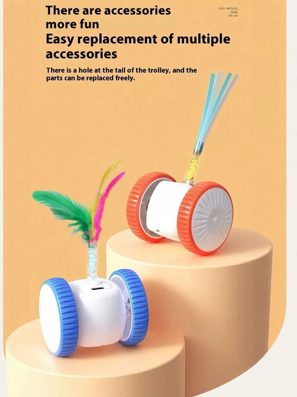 Interactive Self-Rotating Feather Pet Chase Toy, image 8