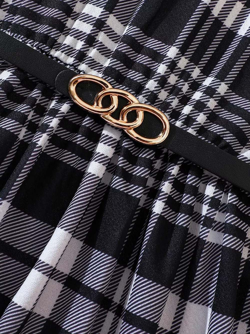 Children's Plaid Print Long Sleeve Dress, image 5