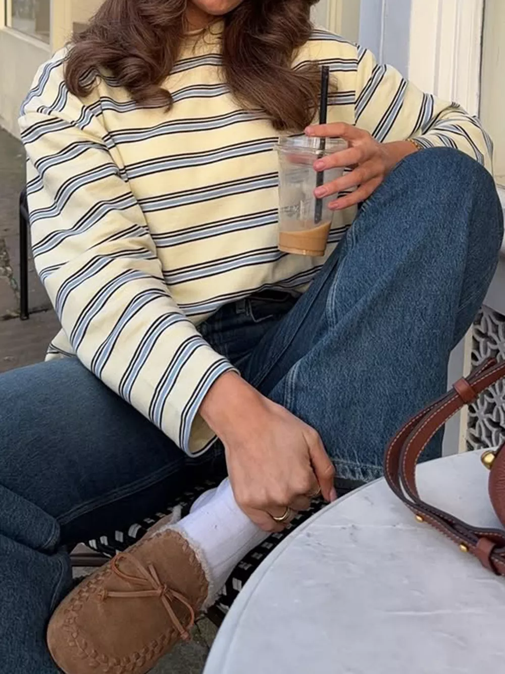 Oversized Striped Long-Sleeve T-Shirt, image 4
