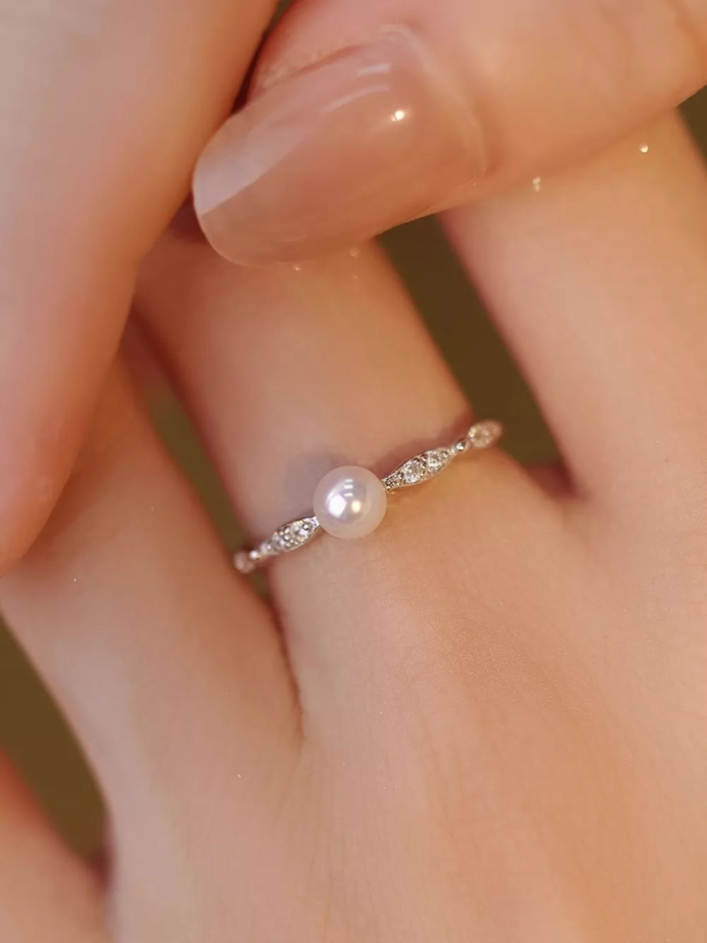 925 Sterling Silver Pearl Ring, image 2