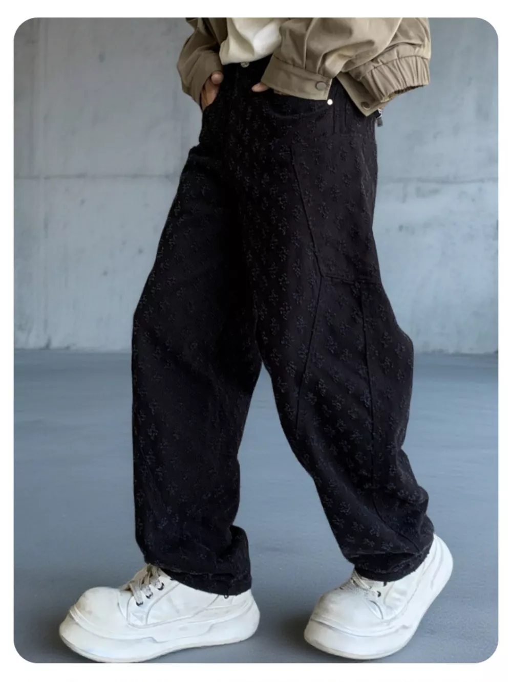Men's Full Size Textured Wide Leg Pants Plus Size, image 5