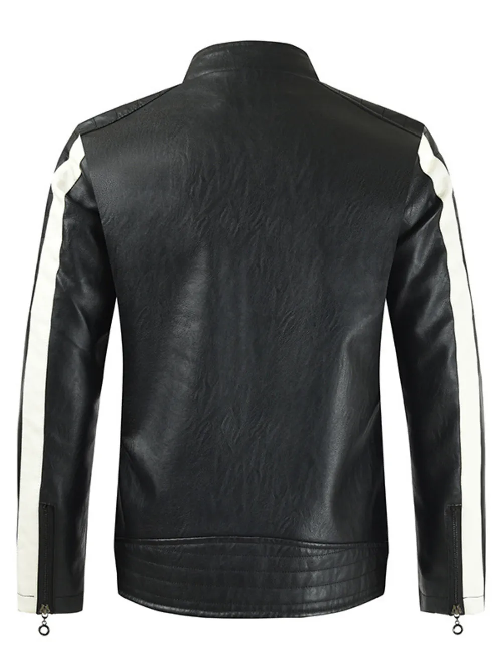 Men's Plus Size Contrast Zip Up Long Sleeve Jacket, image 2