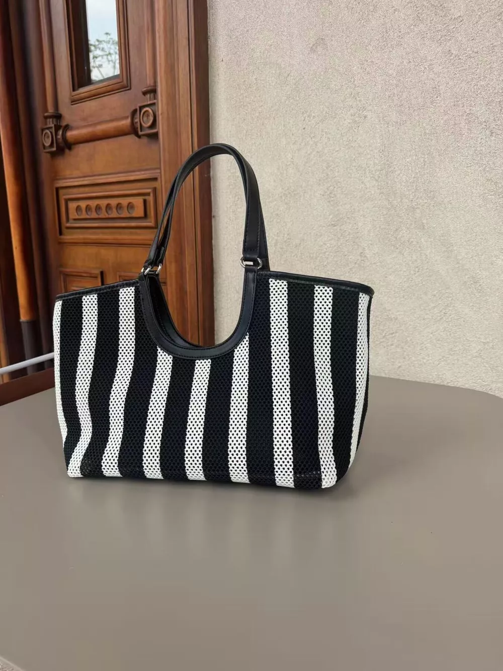 Contrast Striped Tote Bag, image 3