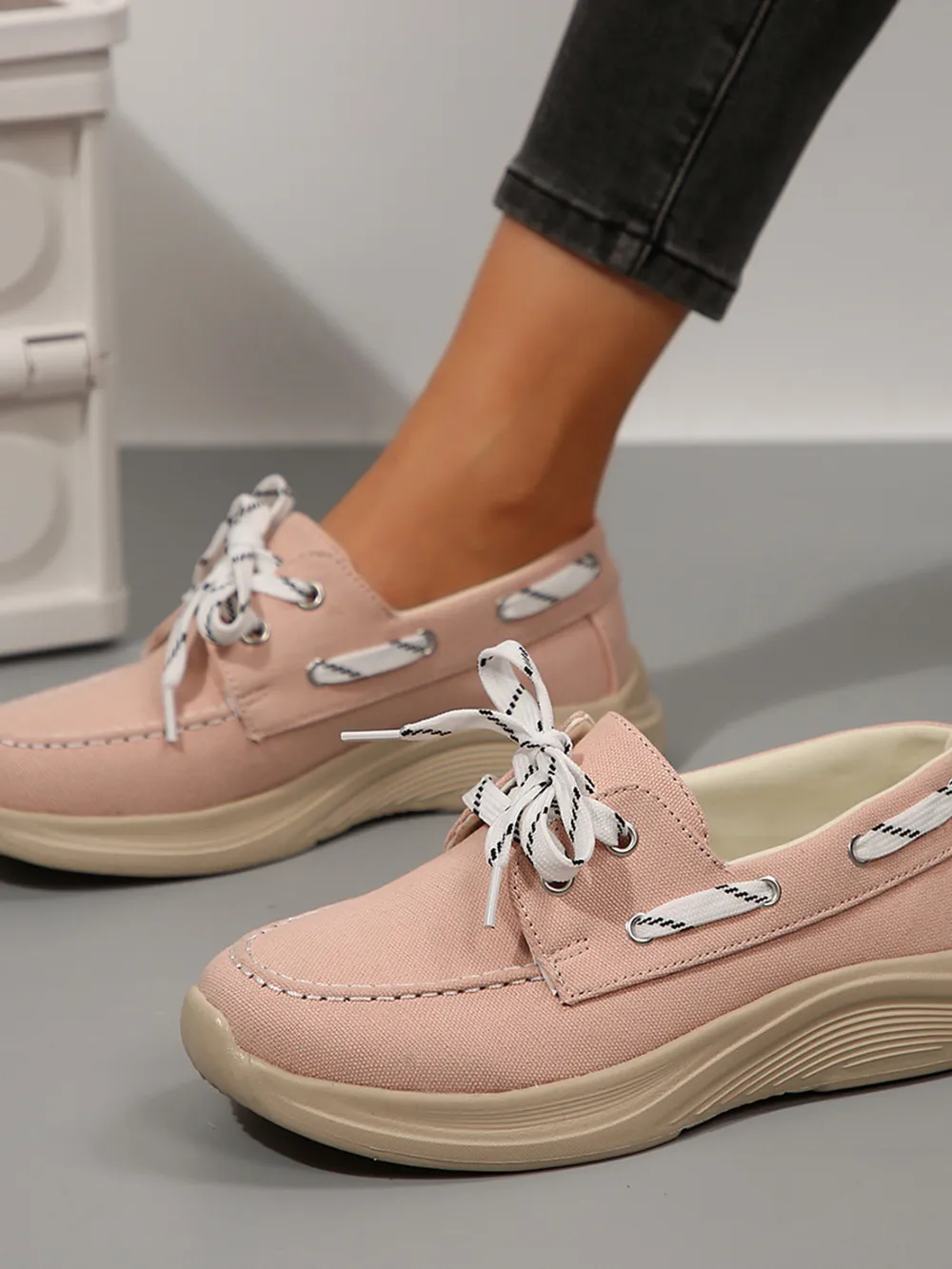 Lace Up Round Toe Sneakers, image 13