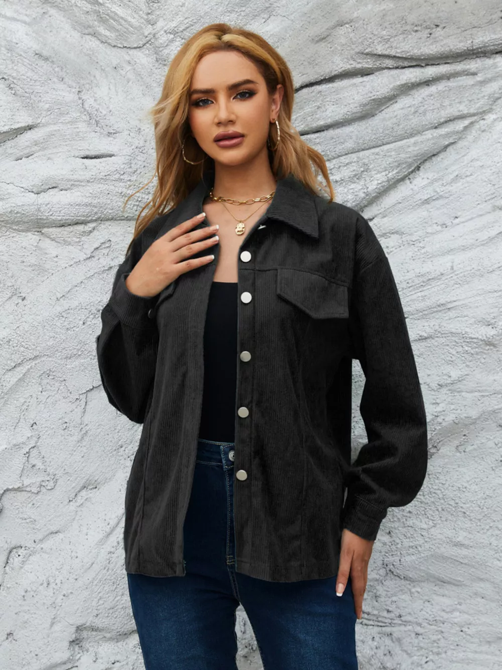 Casual Corduroy Button-Down Jacket, image 16