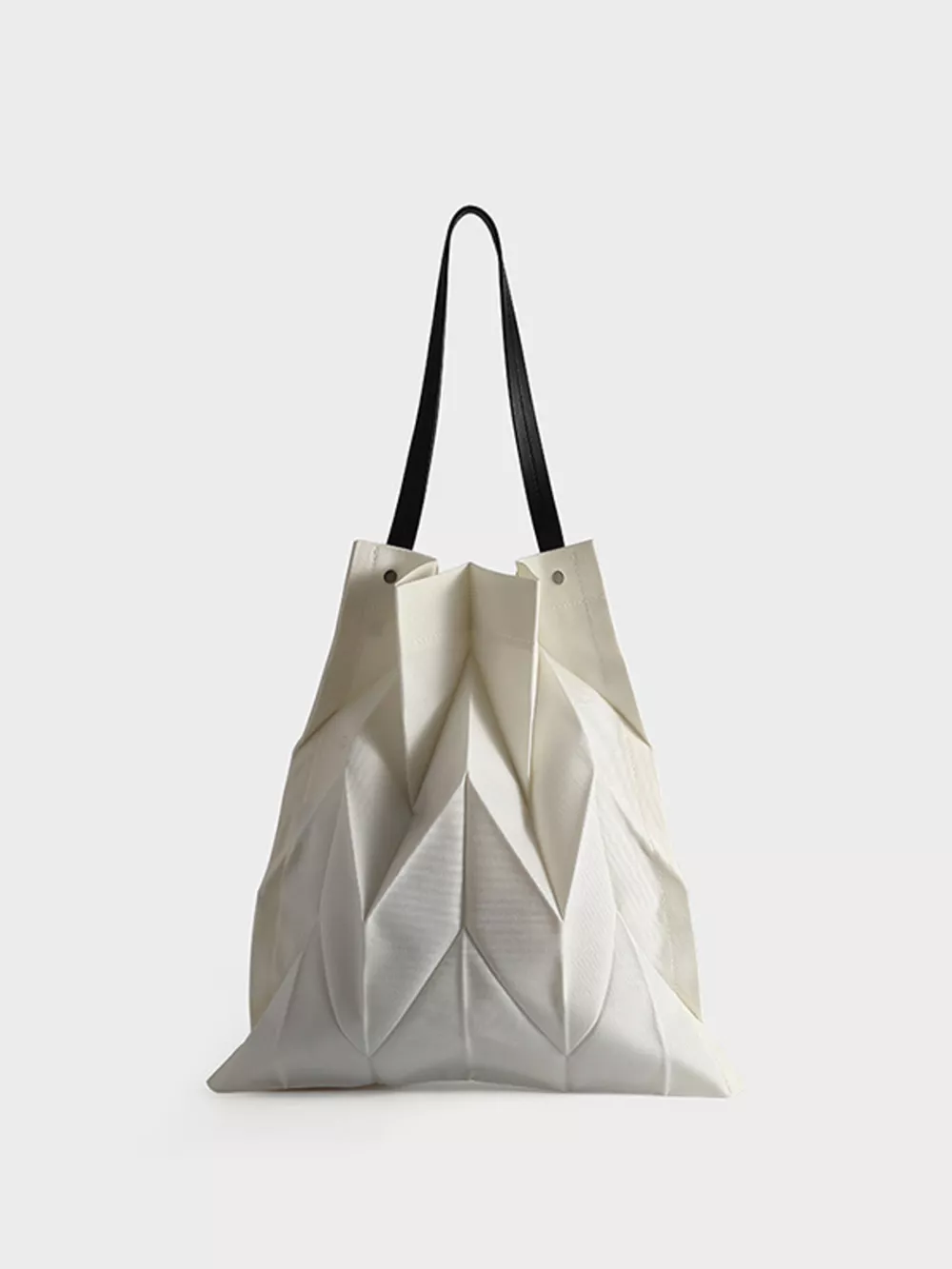 Minimalist Geometric Pleated Tote Handbag, image 9