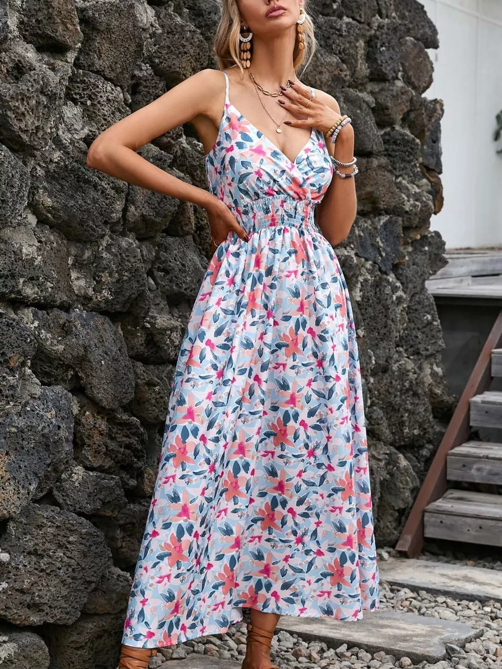 Paisley Print Spaghetti Strap Midi Dress, image 10