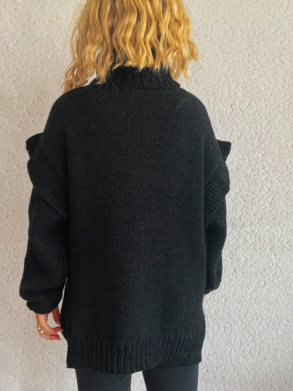 Ruffled Turtleneck Long Sleeve Sweater, image 29