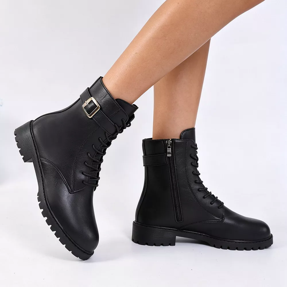 Round Toe Lace Up Boots, image 12