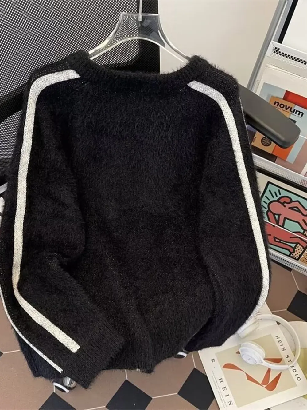 Men's Letter Zip Up Long Sleeve Cardigan, image 2