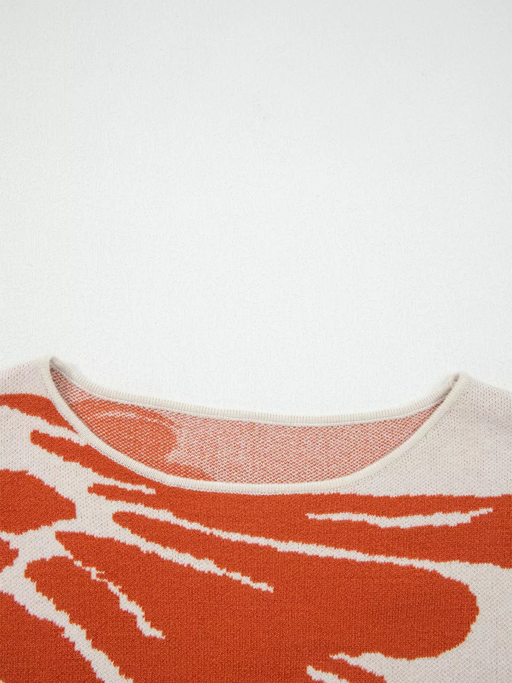 Flower Pattern Wide Sleeve Baggy Sweater, image 8