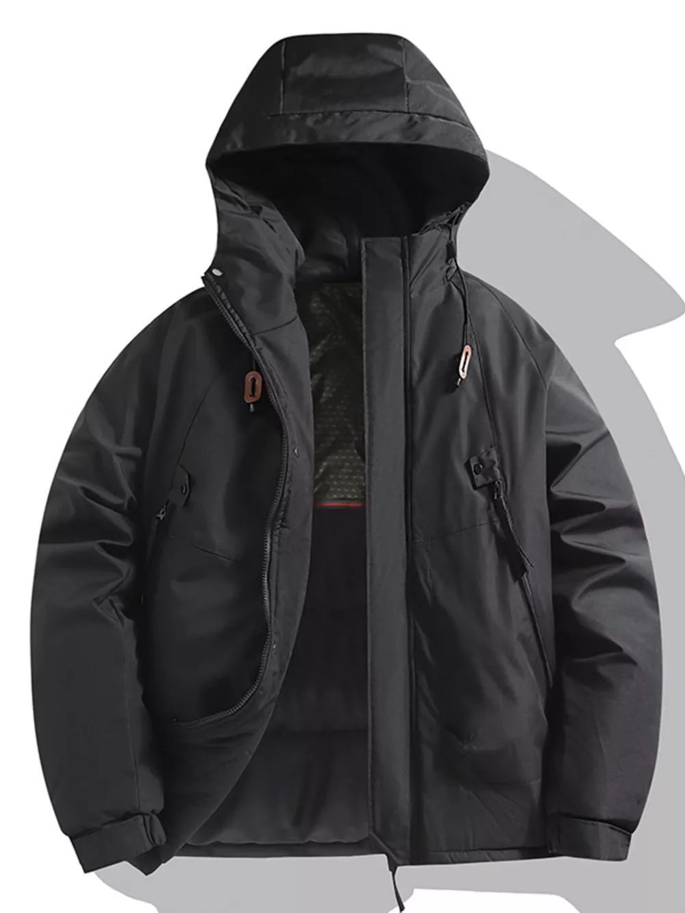 Men's Full Size Hooded Padded Winter Coat Plus Size