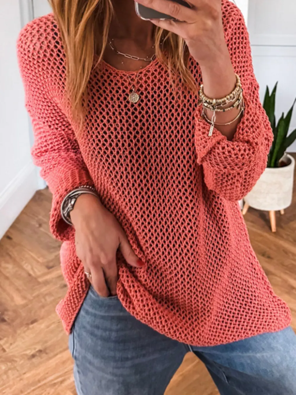 Lightweight Openwork Knit Cover Up, image 18