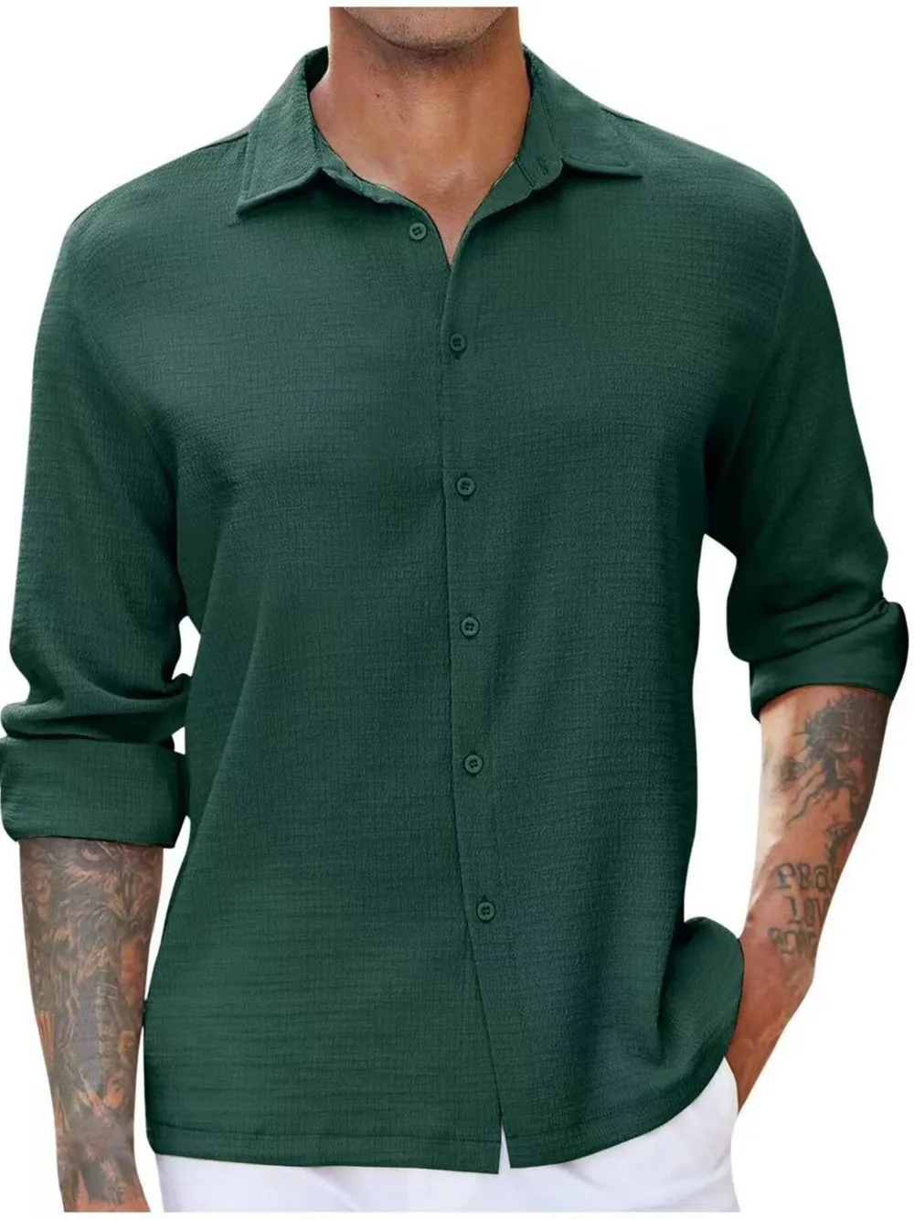 Men's Full Size Long Sleeve Button Down Shirt Plus Size, image 3