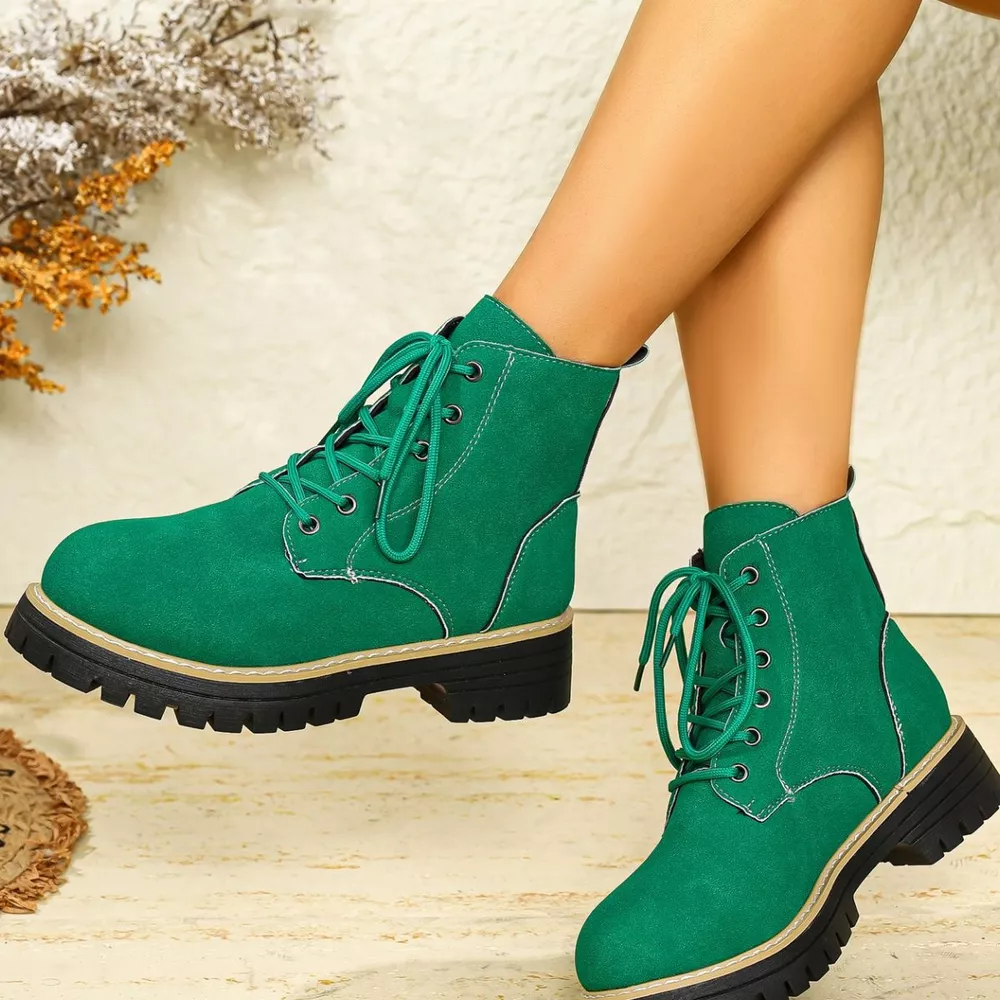 Round Toe Lace Up Boots, image 29
