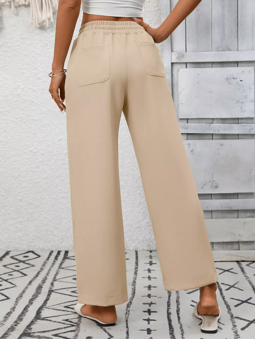 Casual Drawstring Wide Leg Pants, image 13