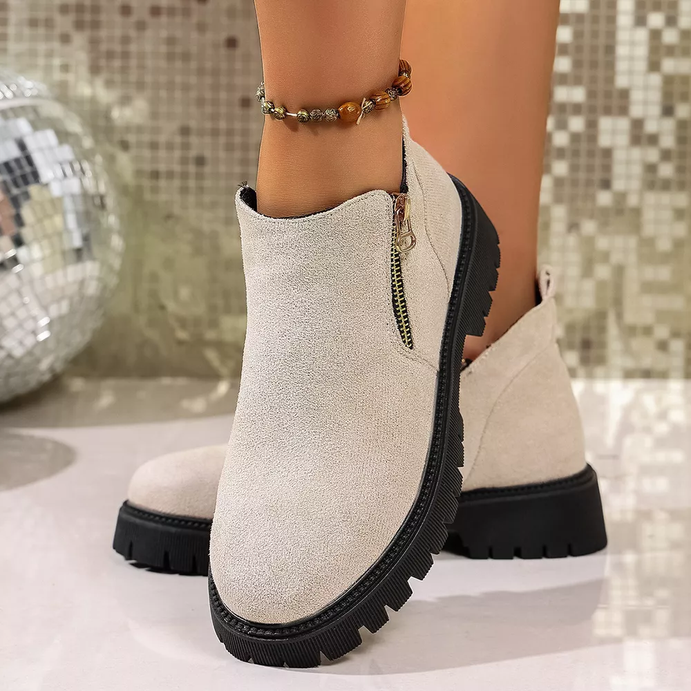 Round Toe Side Zip Ankle Boots, image 12