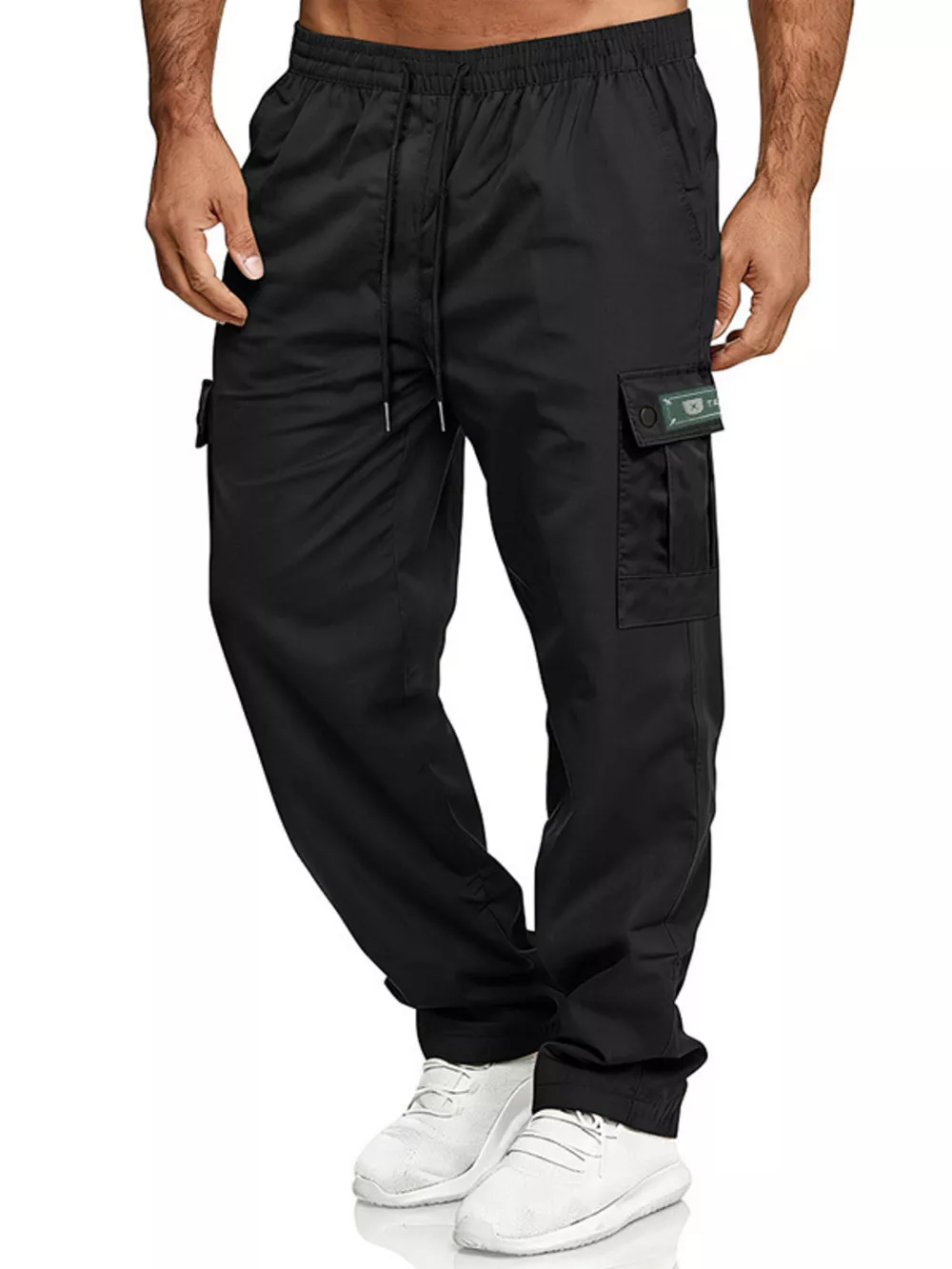 Men's Full Size Cargo Pants with Drawstring Waist Plus Size, image 2