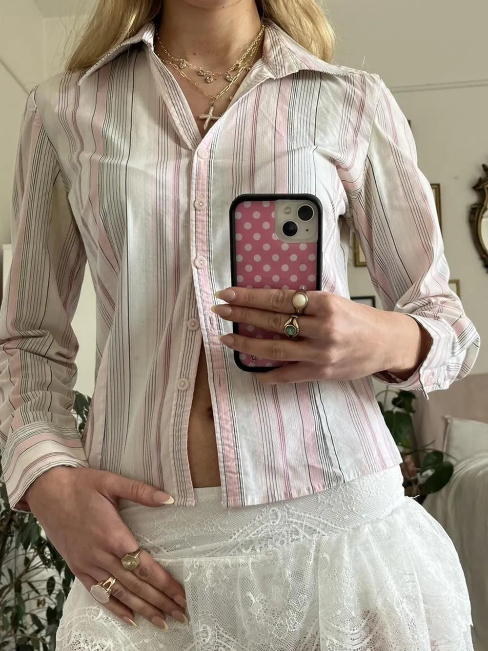 Printed Button-Down Long Sleeve Shirt, image 17